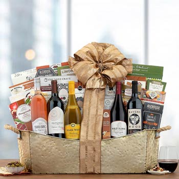 Wine Gift Baskets - Red and White Wine Gift Basket