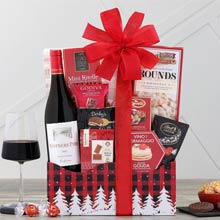 Holiday Wishes Wine Basket