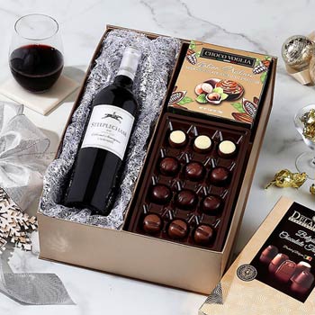 Holiday Wine and Chocolate Gift Box