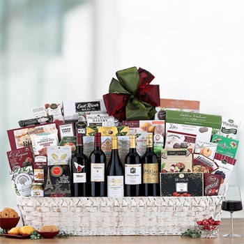 Wine Gift Baskets - Gourmet Thank You Wine Basket