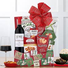 Festive Holiday Wine Basket