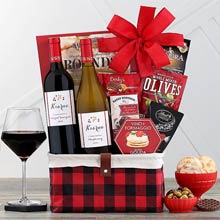 Holiday Snacks Wine Basket