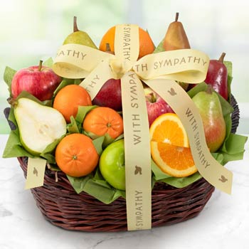 With Sympathy Fruit Gift Basket