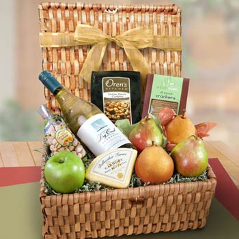 White Wine and Fruit Basket