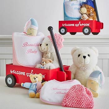 Baby Girl Keepsake Wagon