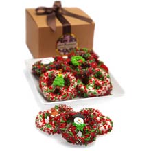 Christmas Chocolate Covered Pretzels Gift Box