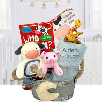 Farm Animals Gift Basket