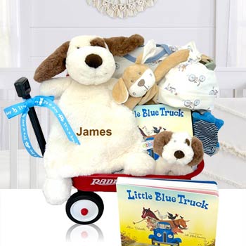 Puppy Dog Gift Basket for Baby