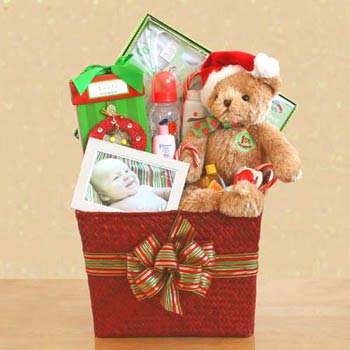 Babys First Christmas Gift Basket