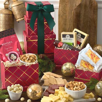 Corporate Holiday Snack Gift Tower